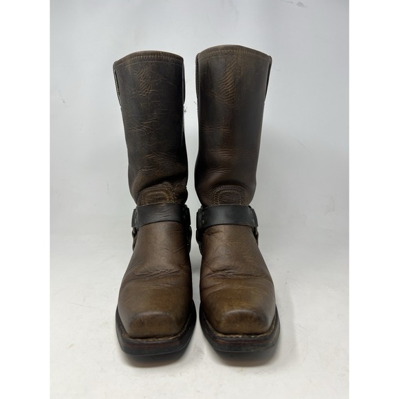 Frye 12R Harness Boots Womens 10 M Brown Leather Western Motorcycle USA Made - Picture 5 of 10